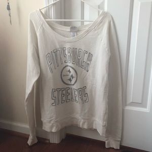 Off the shoulder Pittsburgh Steelers sweater